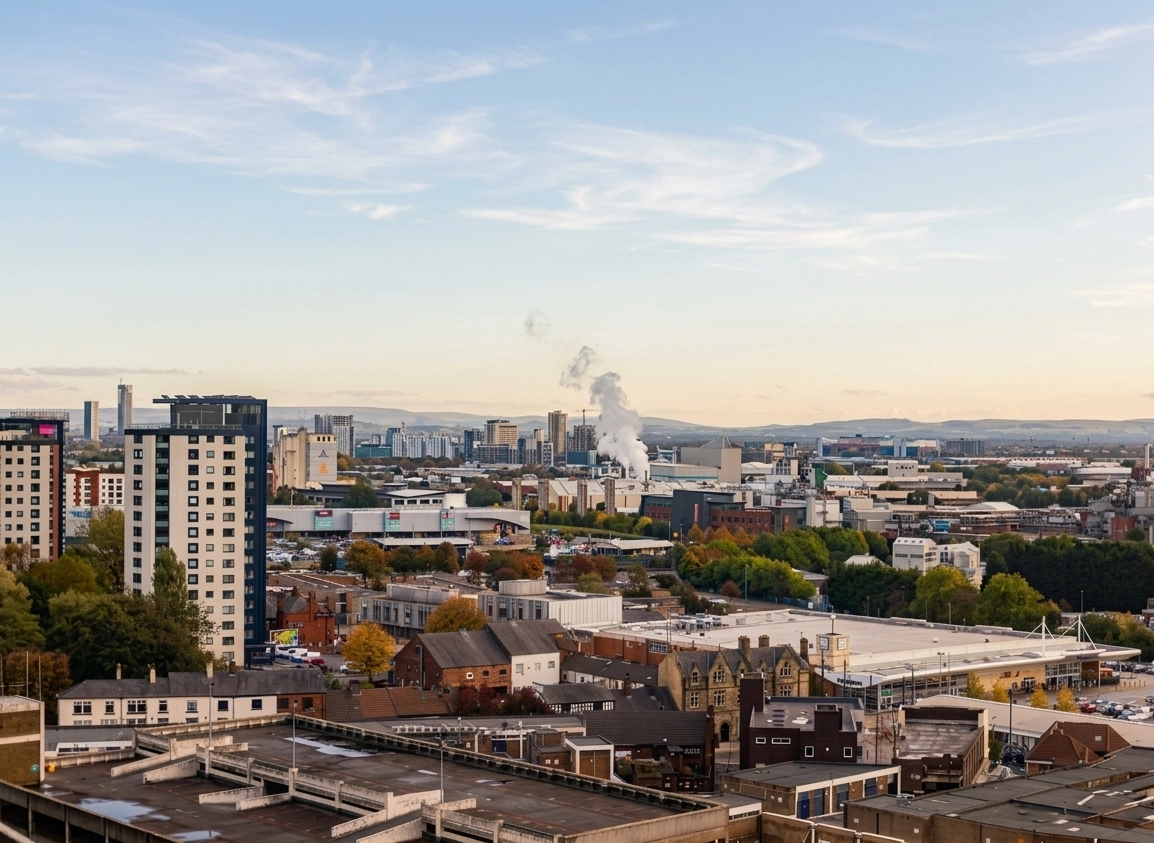 View over Greater Manchester from Eccles, Salford